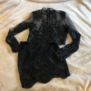 Windsor All Black Lace 2 Piece Outfit